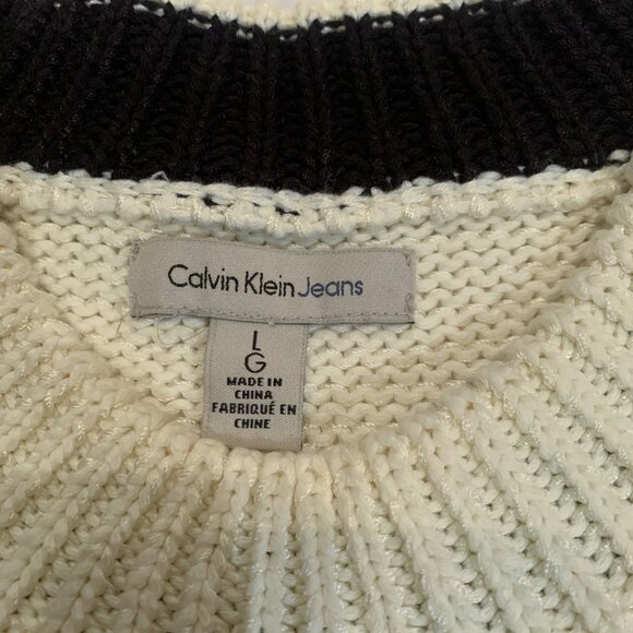 Vintage Knit Sweater Calvin Klein Women's Large Heavy Cotton - Picture 6 of 9